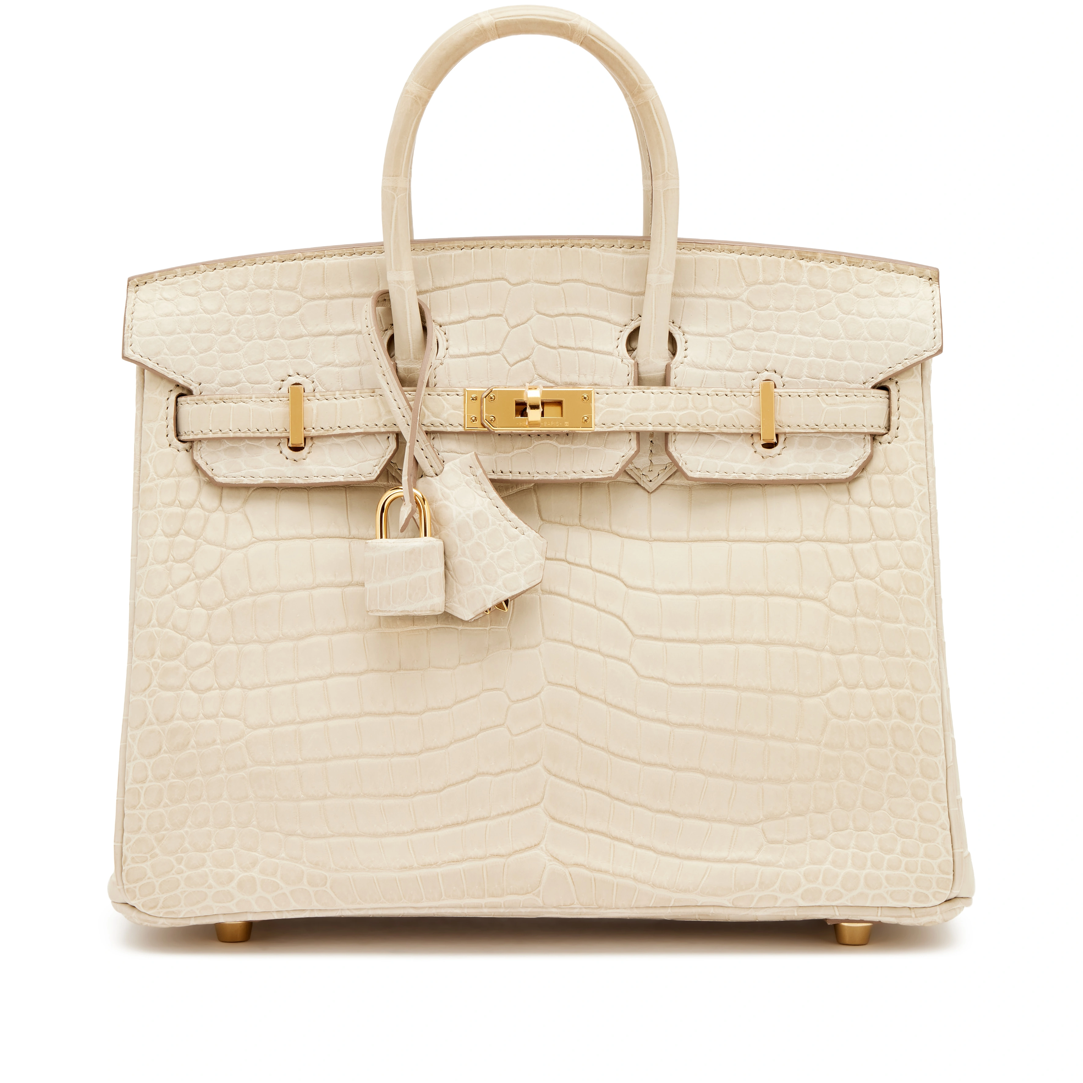 Birkin 25 Béton Porosus Crocodile Matte Gold Hardware