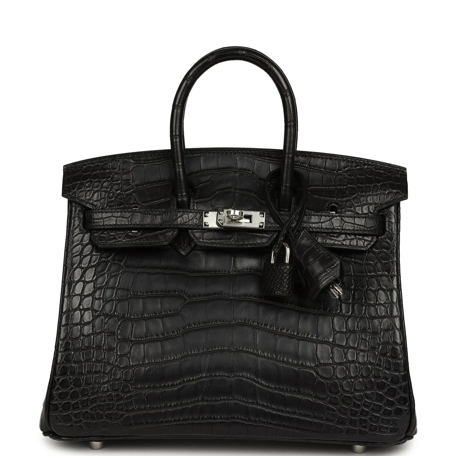 Birkin 25 Black Alligator Matte Palladium Hardware