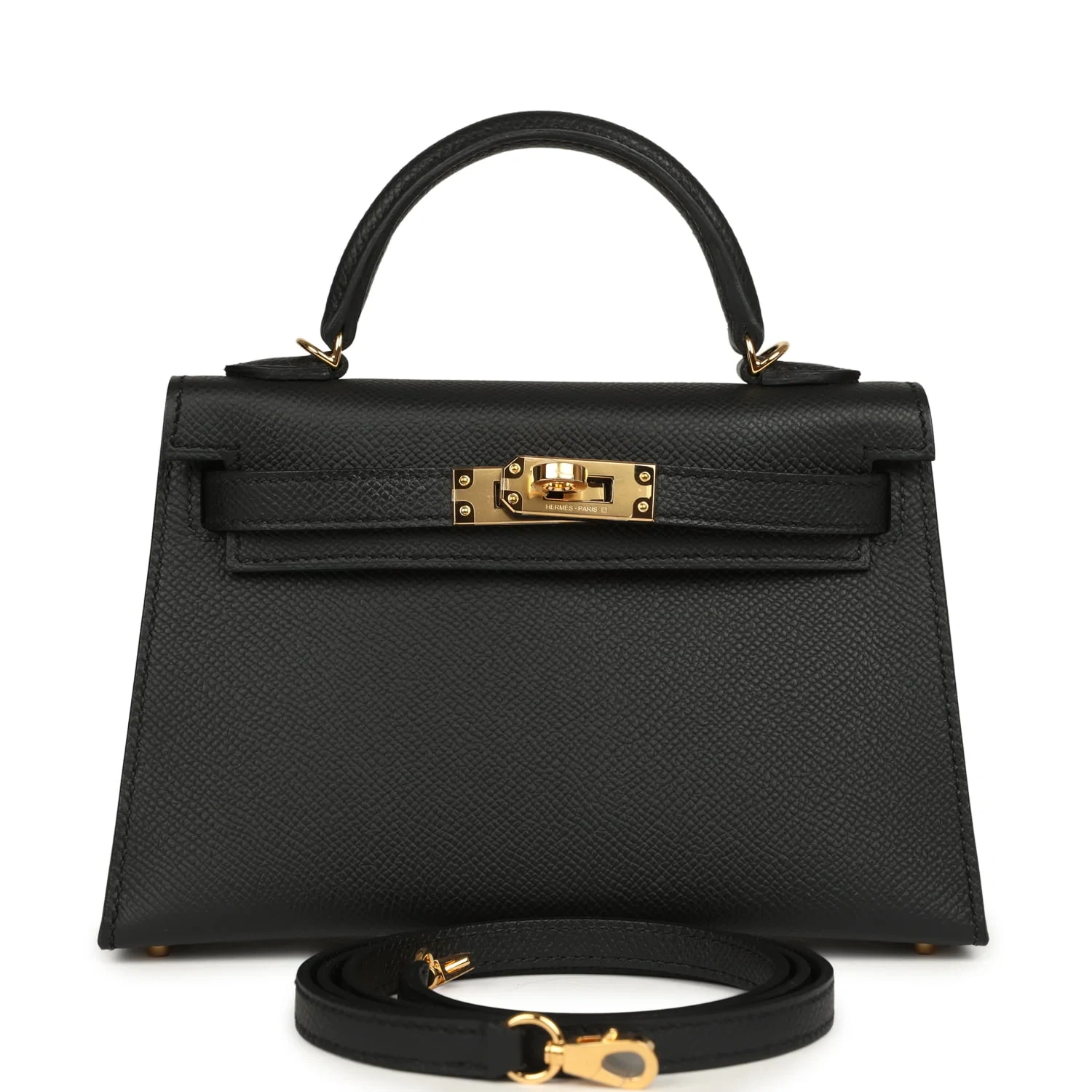 Kelly 20 Mini Black Epsom Sellier Gold Hardware