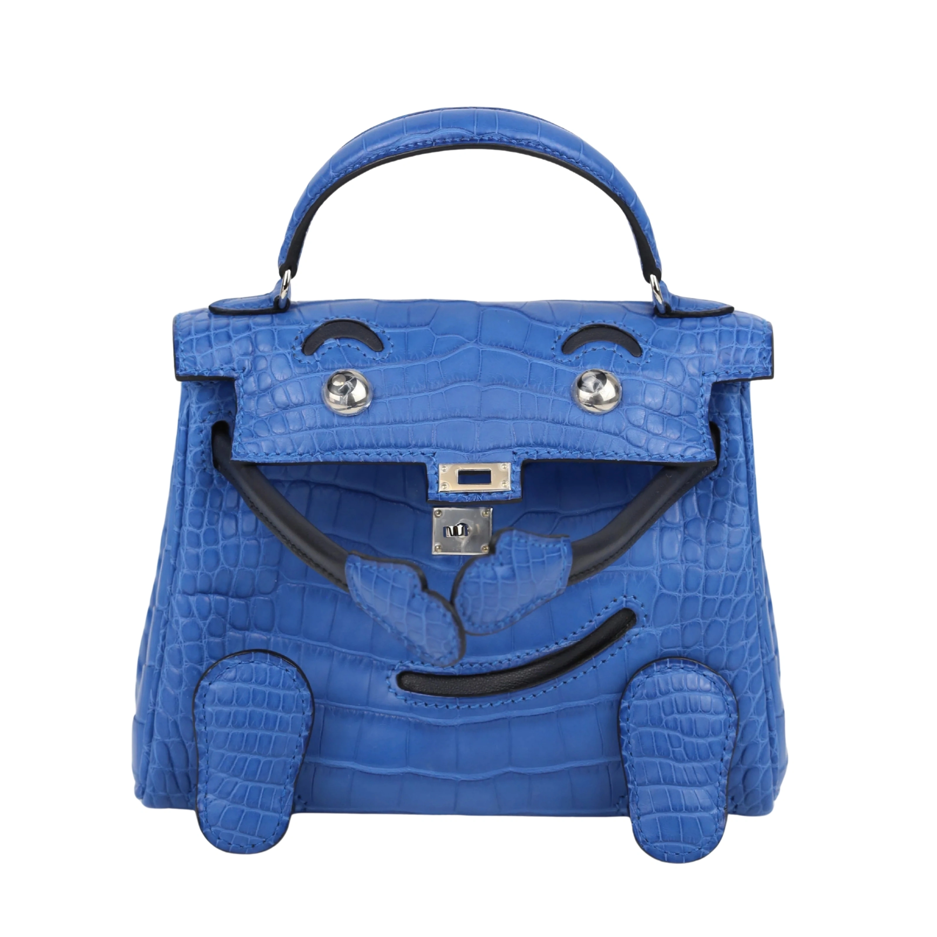 Kelly Quelle Idole Bleu Zellige Alligator Matte Palladium Hardware