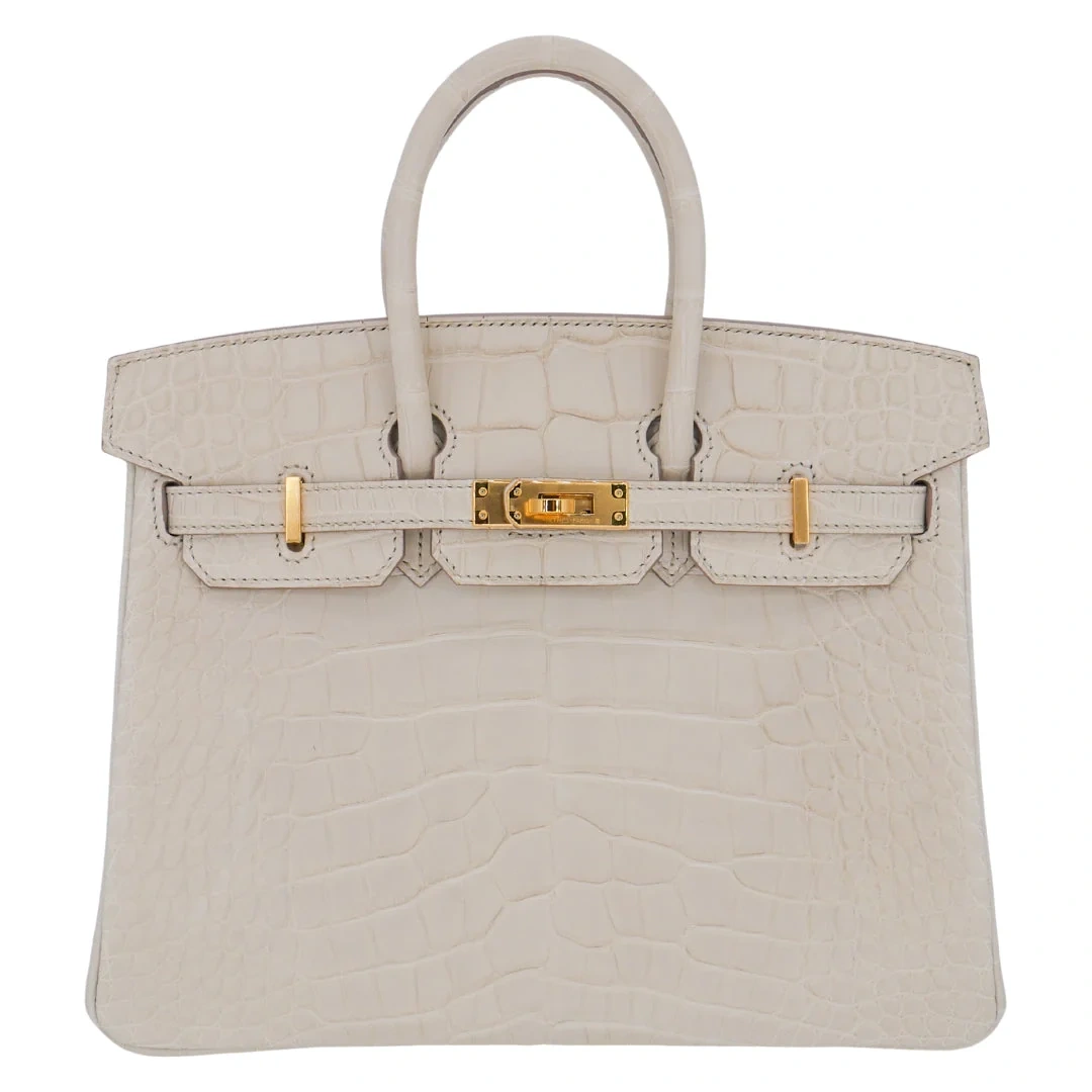 Birkin 25 Béton Matte Alligator Gold Hardware