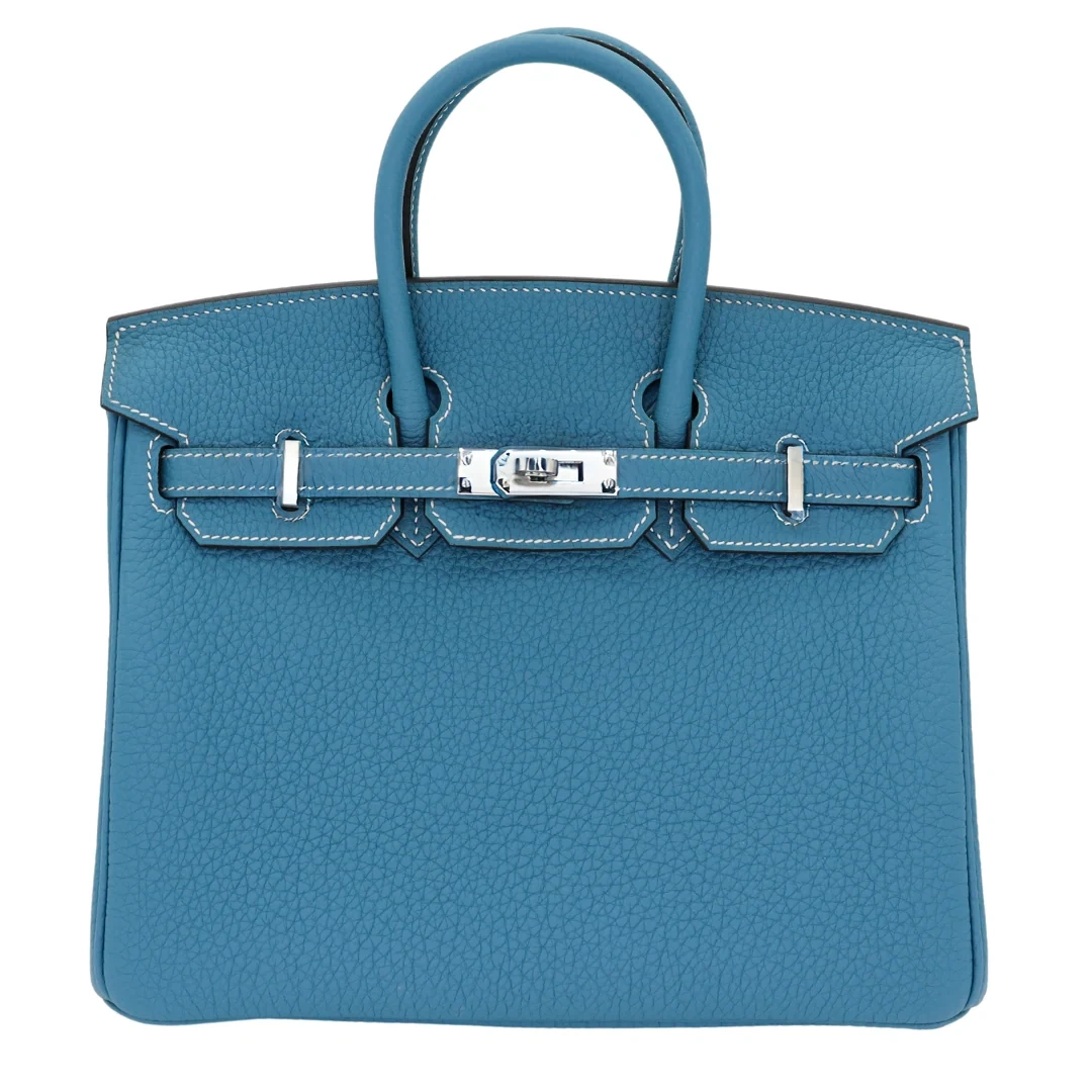 Birkin 25 Bleu Jean Togo Palladium Hardware