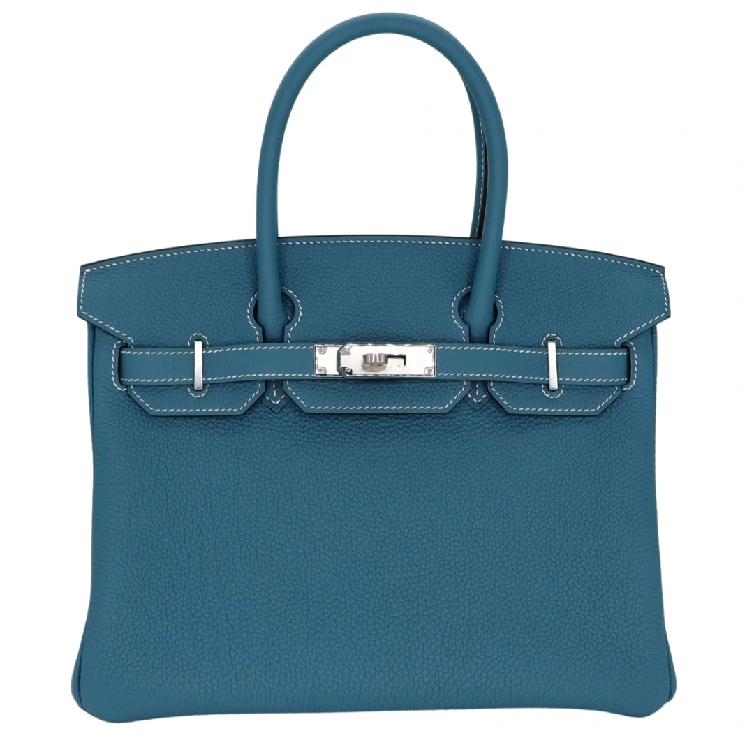 Birkin 30 Bleu Jean Togo Palladium Hardware