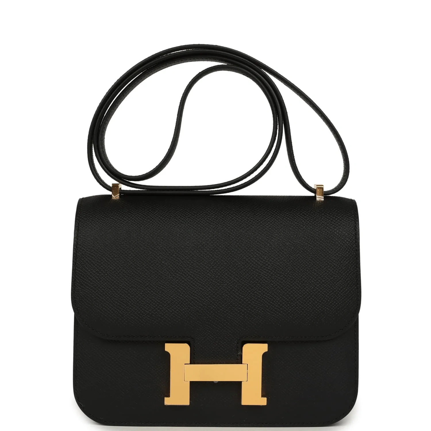 Constance 18 Mini Black Epsom Gold Hardware