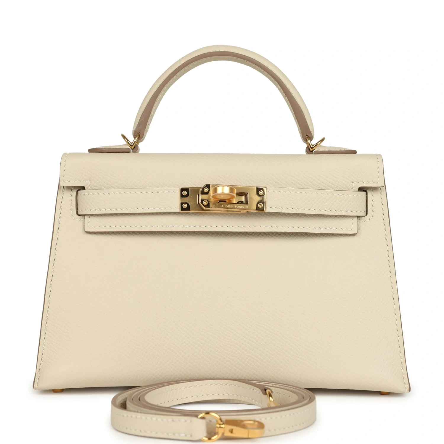 Kelly 20 Mini Craie Epsom Gold Hardware