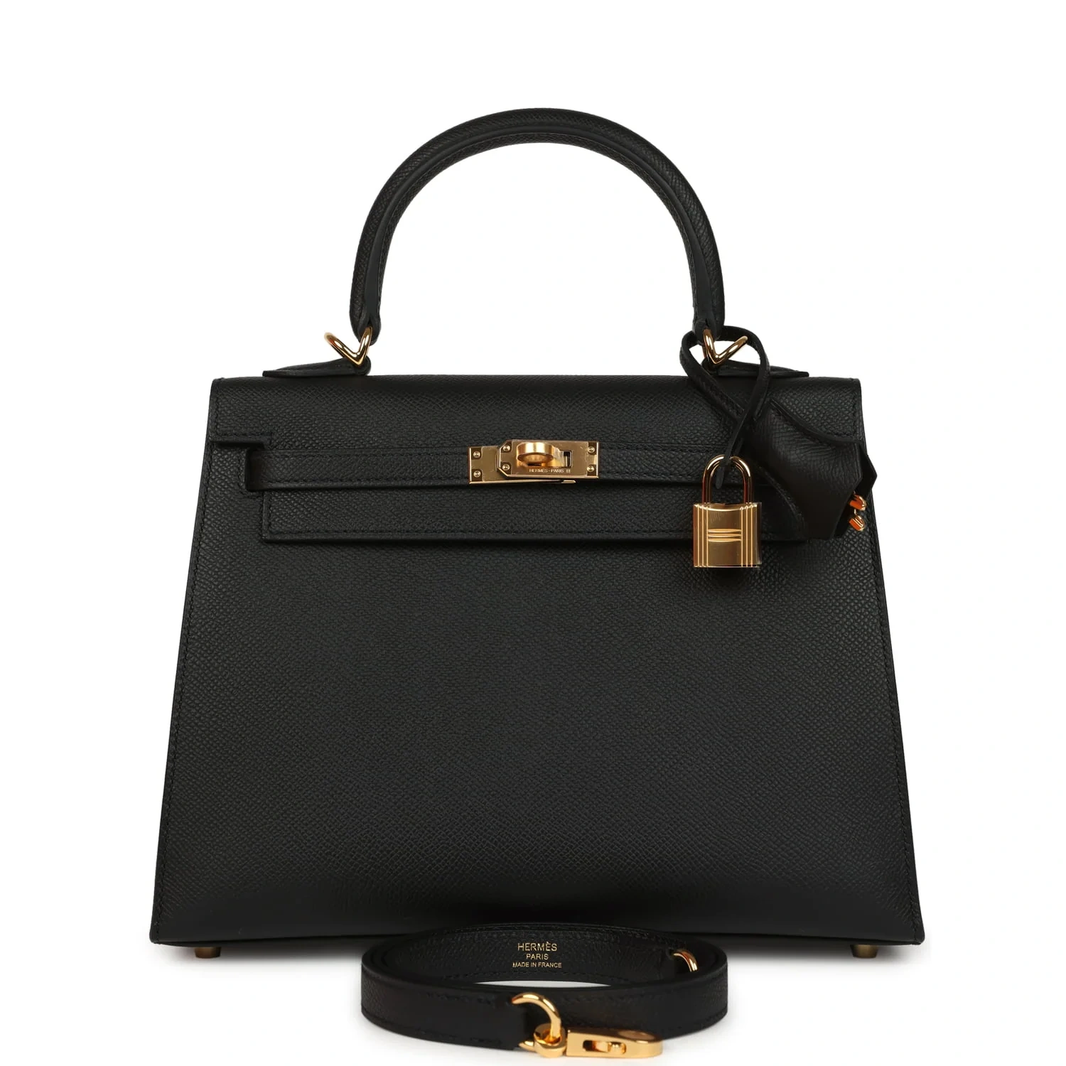 Kelly 25 Black Epsom Gold Hardware