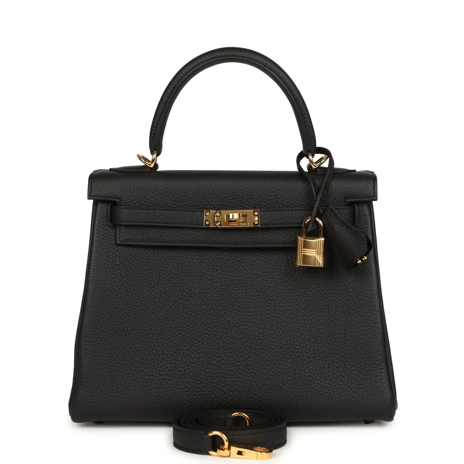 Kelly 25 Black Togo Gold Hardware