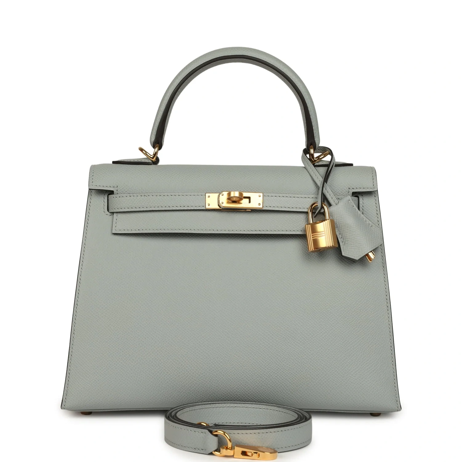 Kelly 25 Bleu Glacier Epsom Gold Hardware