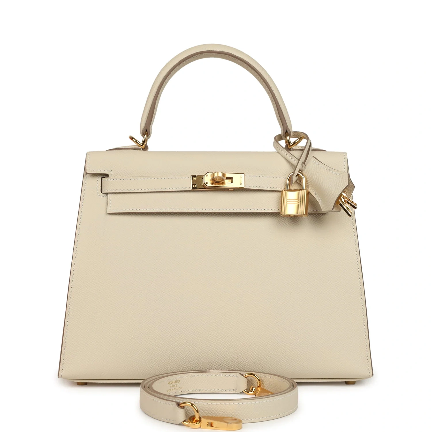 Kelly 25 Craie Epsom Gold Hardware