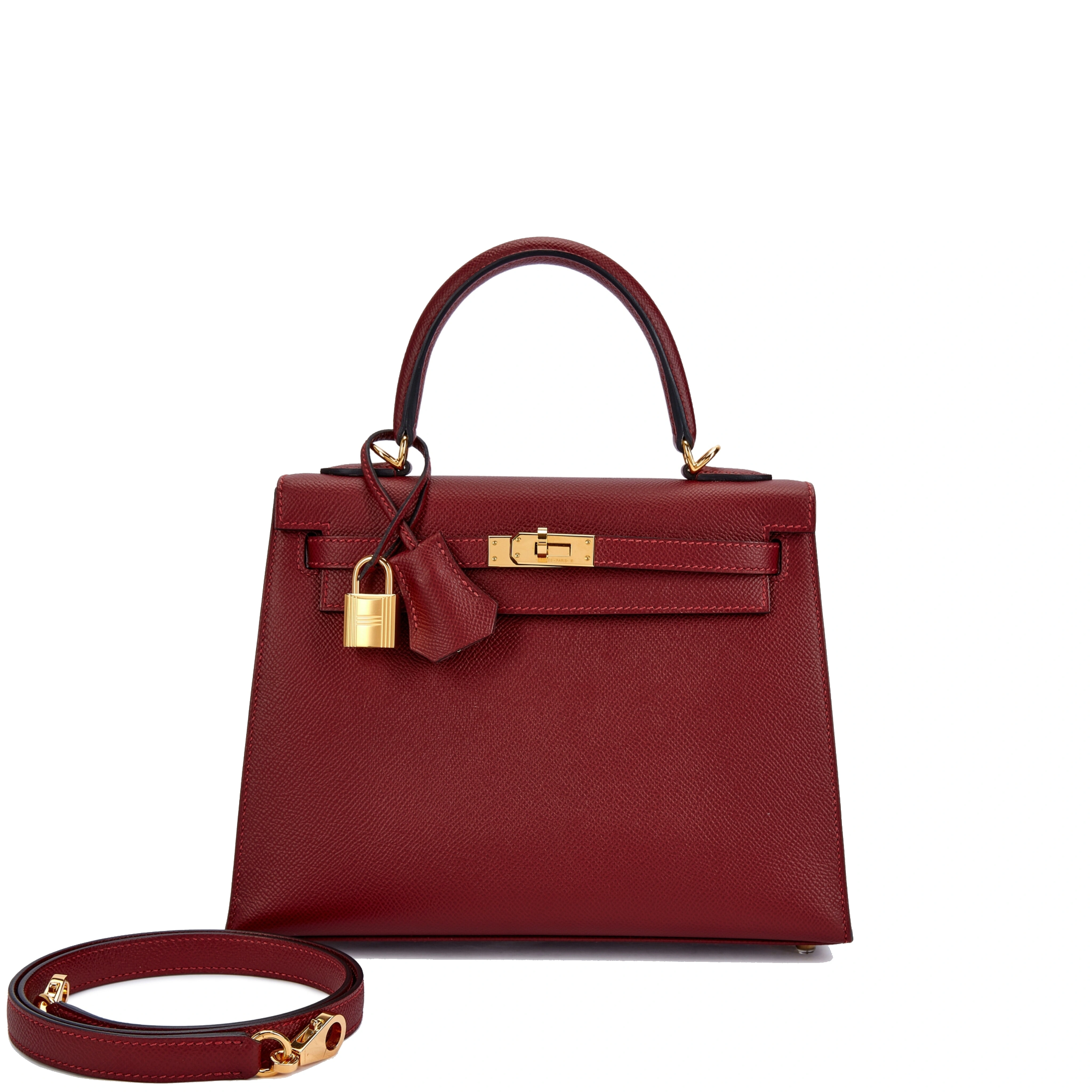 Kelly 25 Rouge H Epsom Gold Hardware
