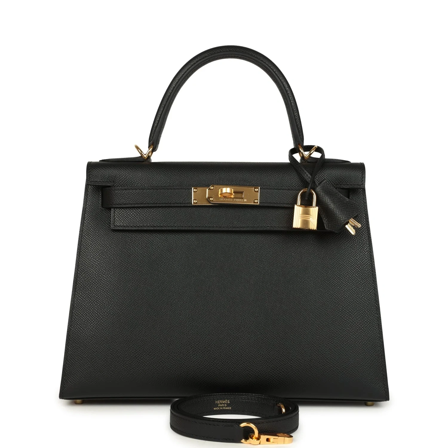 Kelly 28 Black Epsom Gold Hardware
