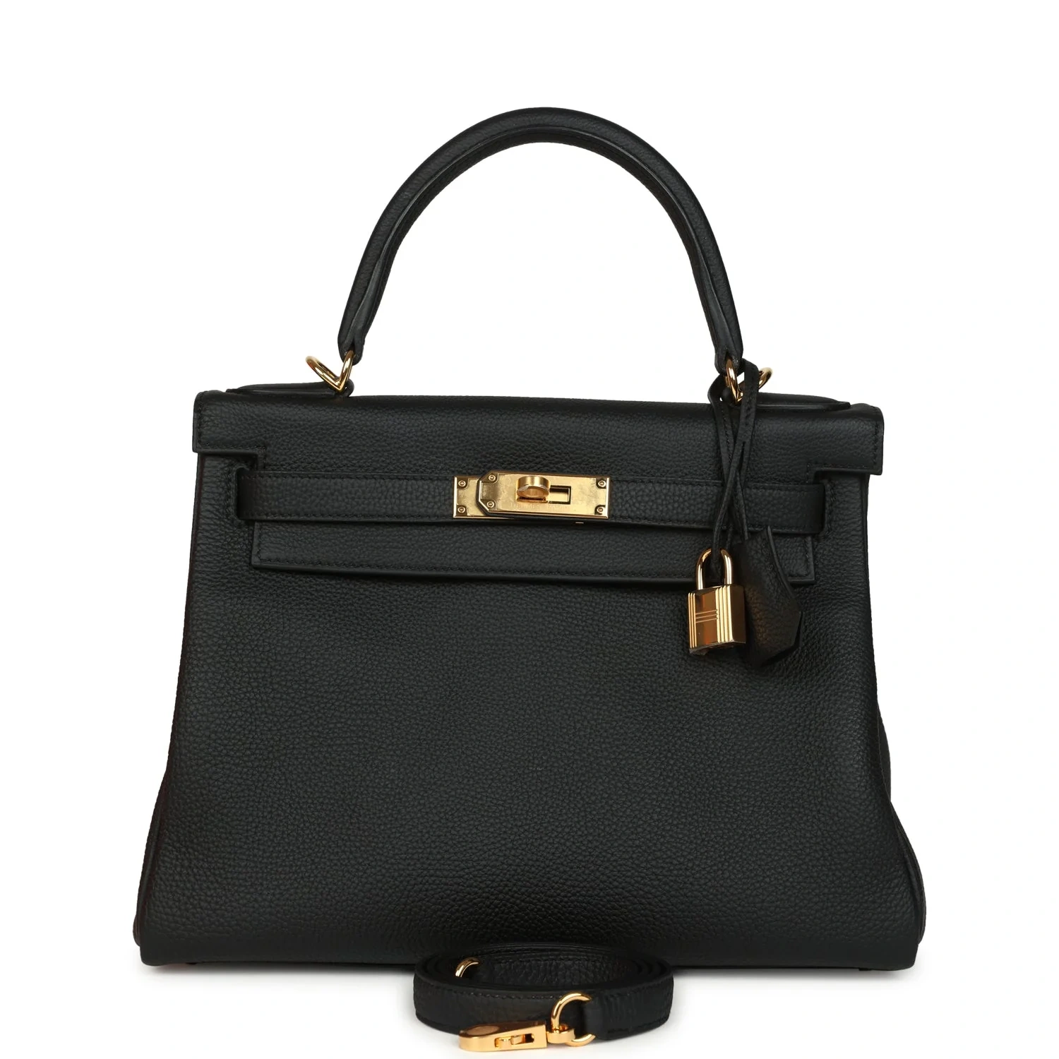 Kelly 28 Black Togo Gold Hardware