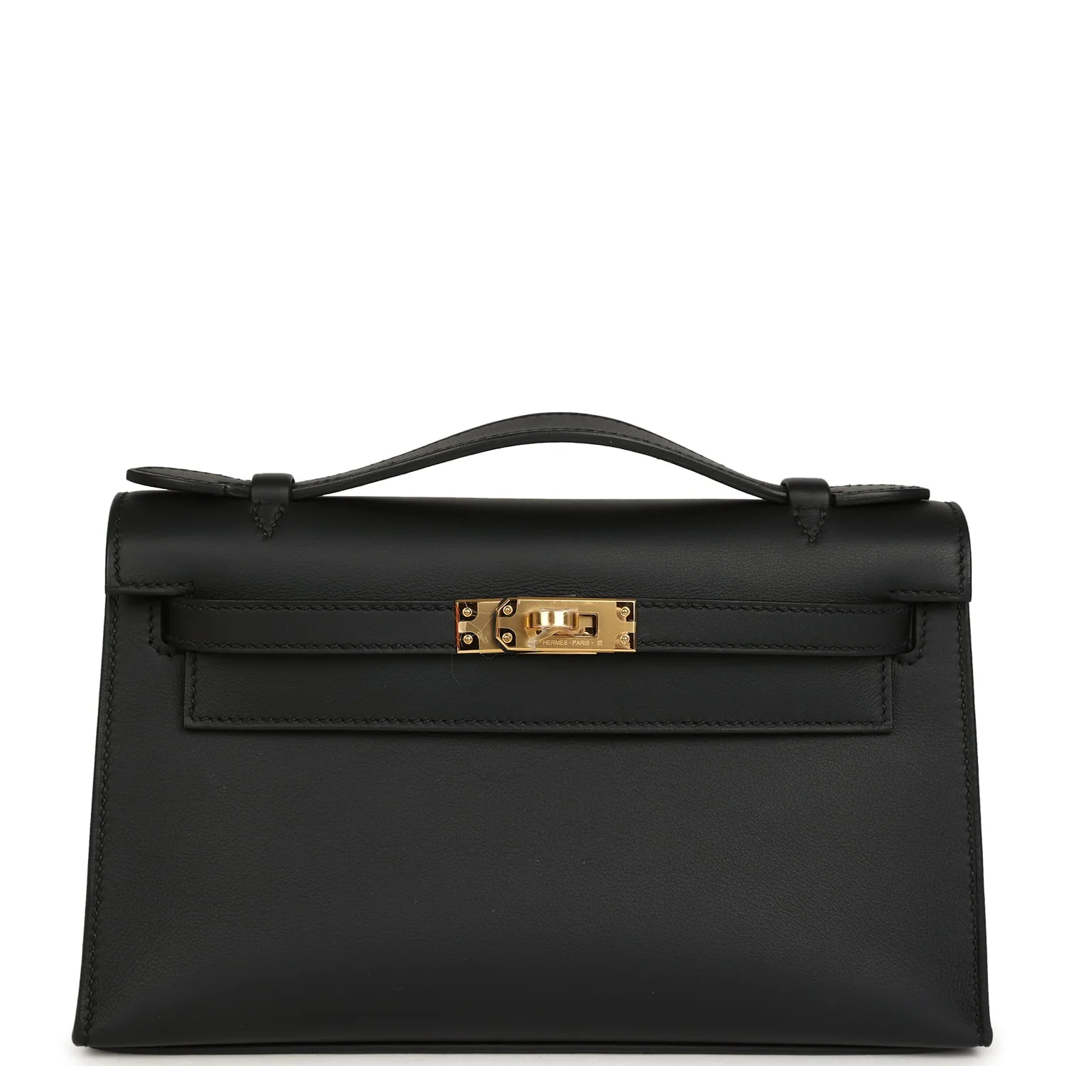 Kelly Pochette Black Swift Gold Hardware