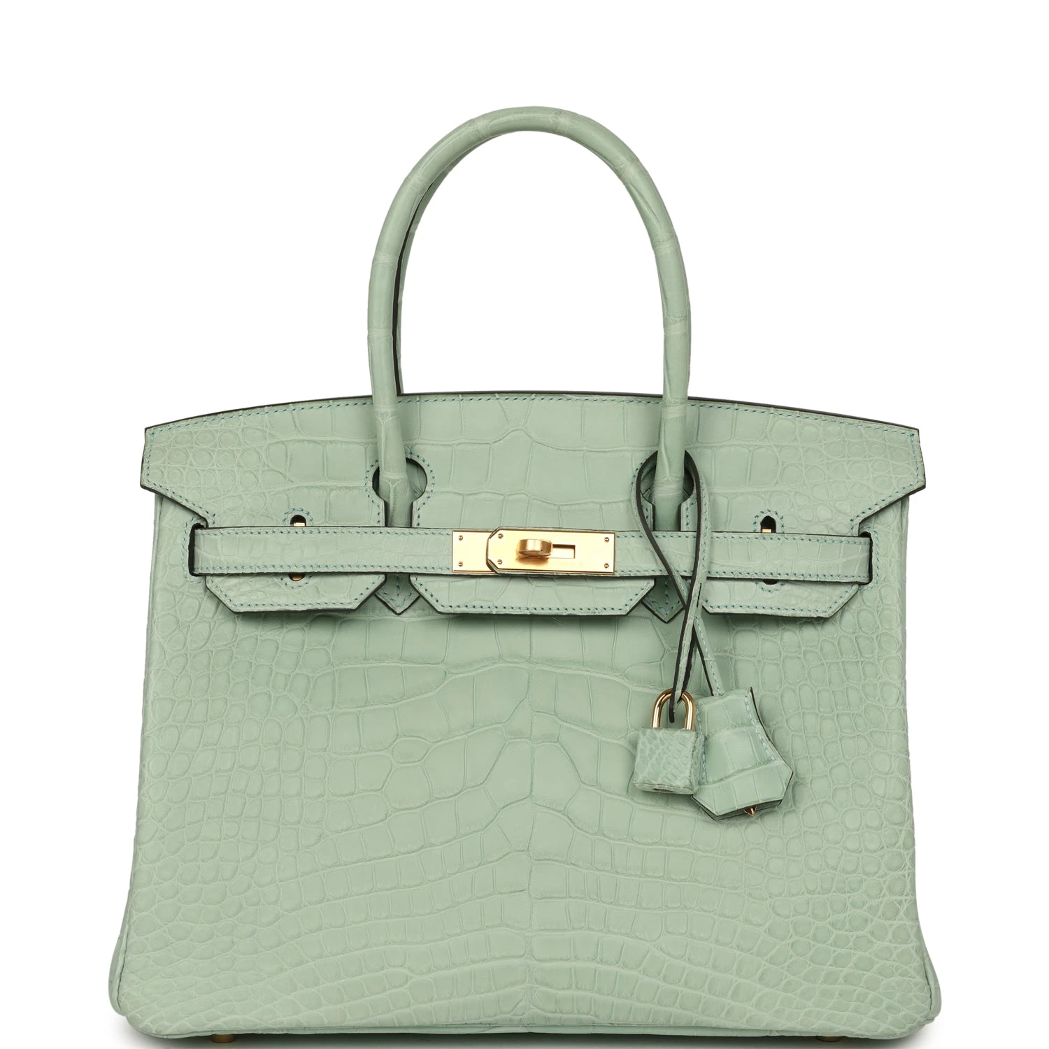 Birkin 30 Vert D'Eau Matte Alligator Gold Hardware