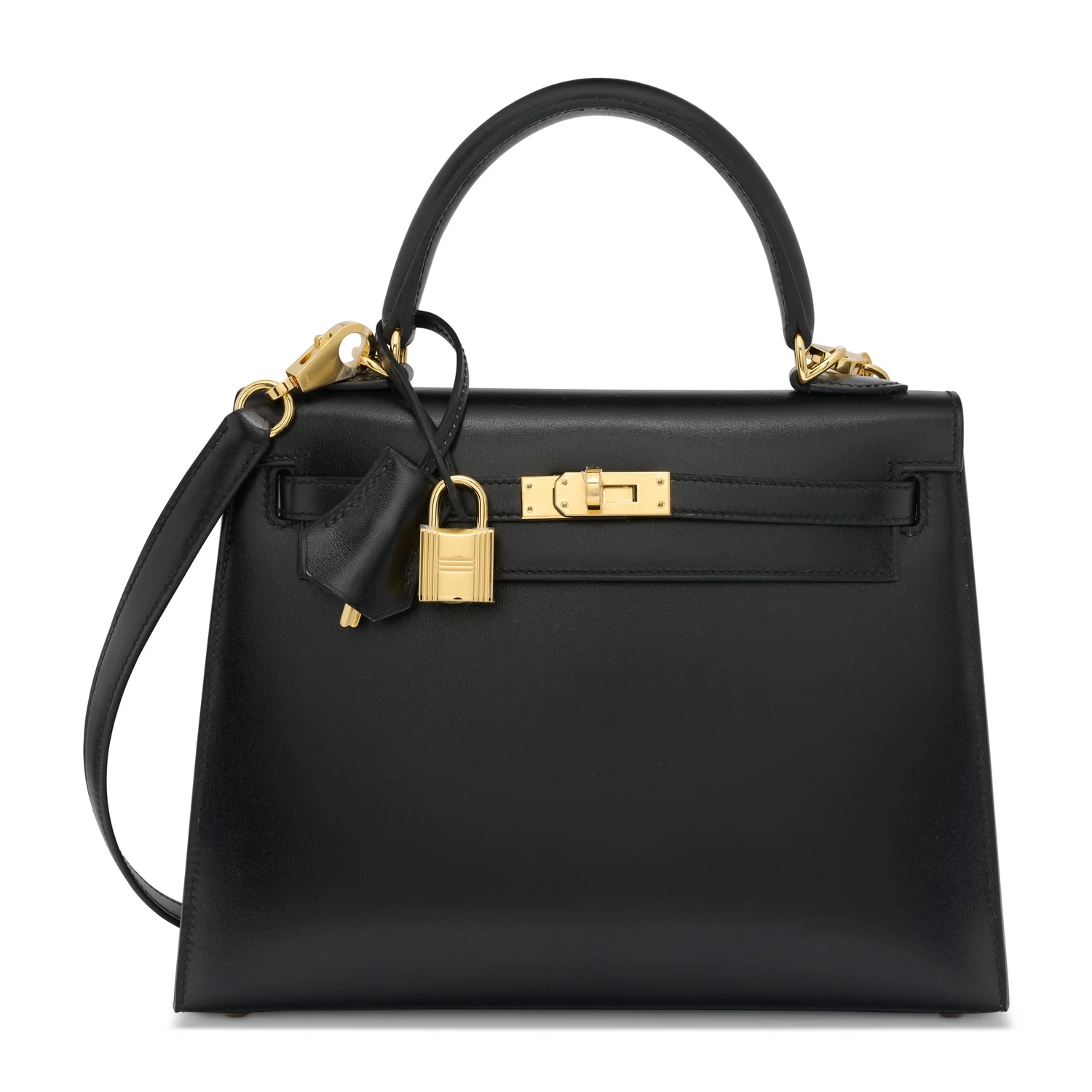 Kelly 25 Black Box Calf Gold Hardware