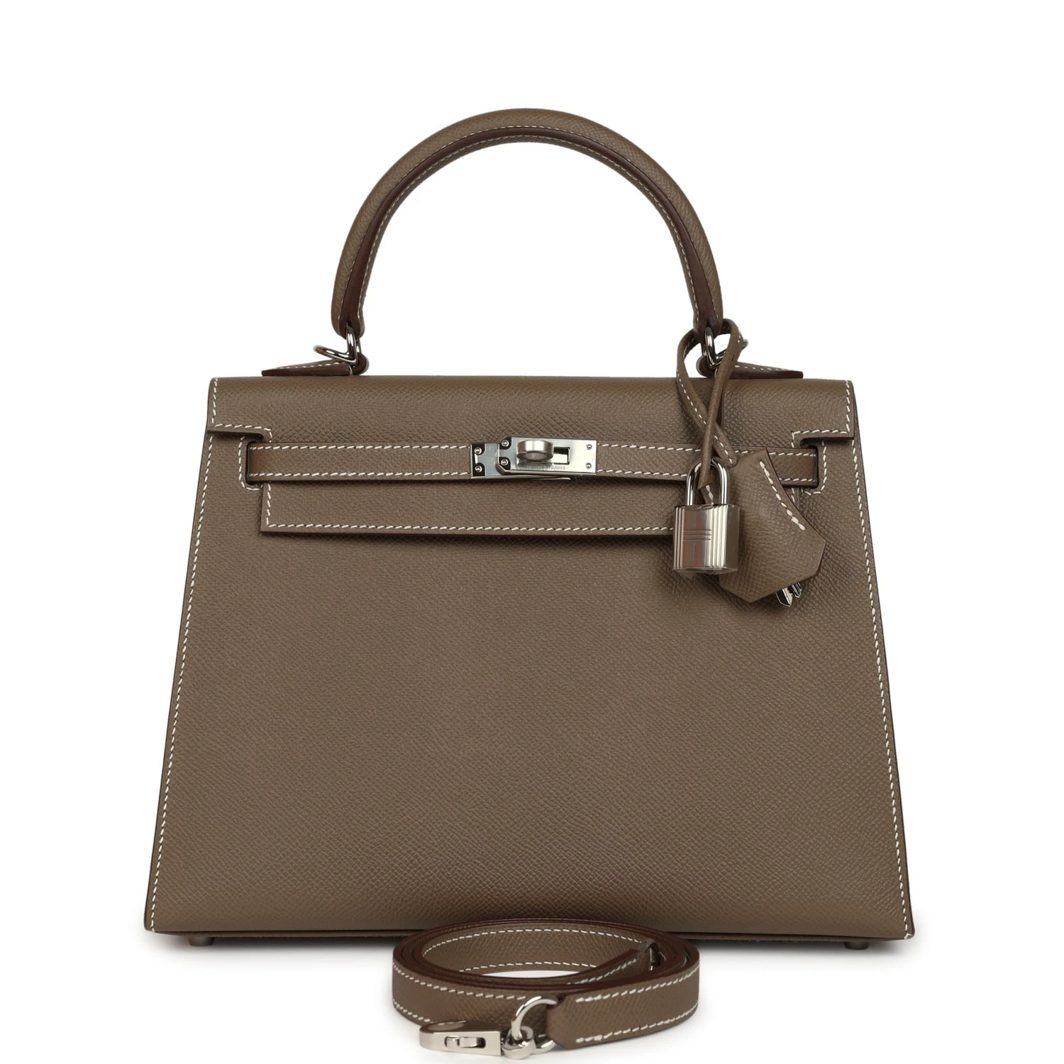 Kelly 25 Étoupe Epsom Palladium Hardware