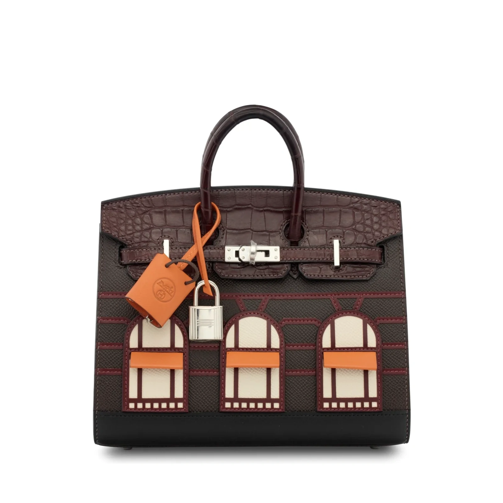 Birkin 20 Faubourg Rouge Sellier Matte Alligator Palladium Hardware