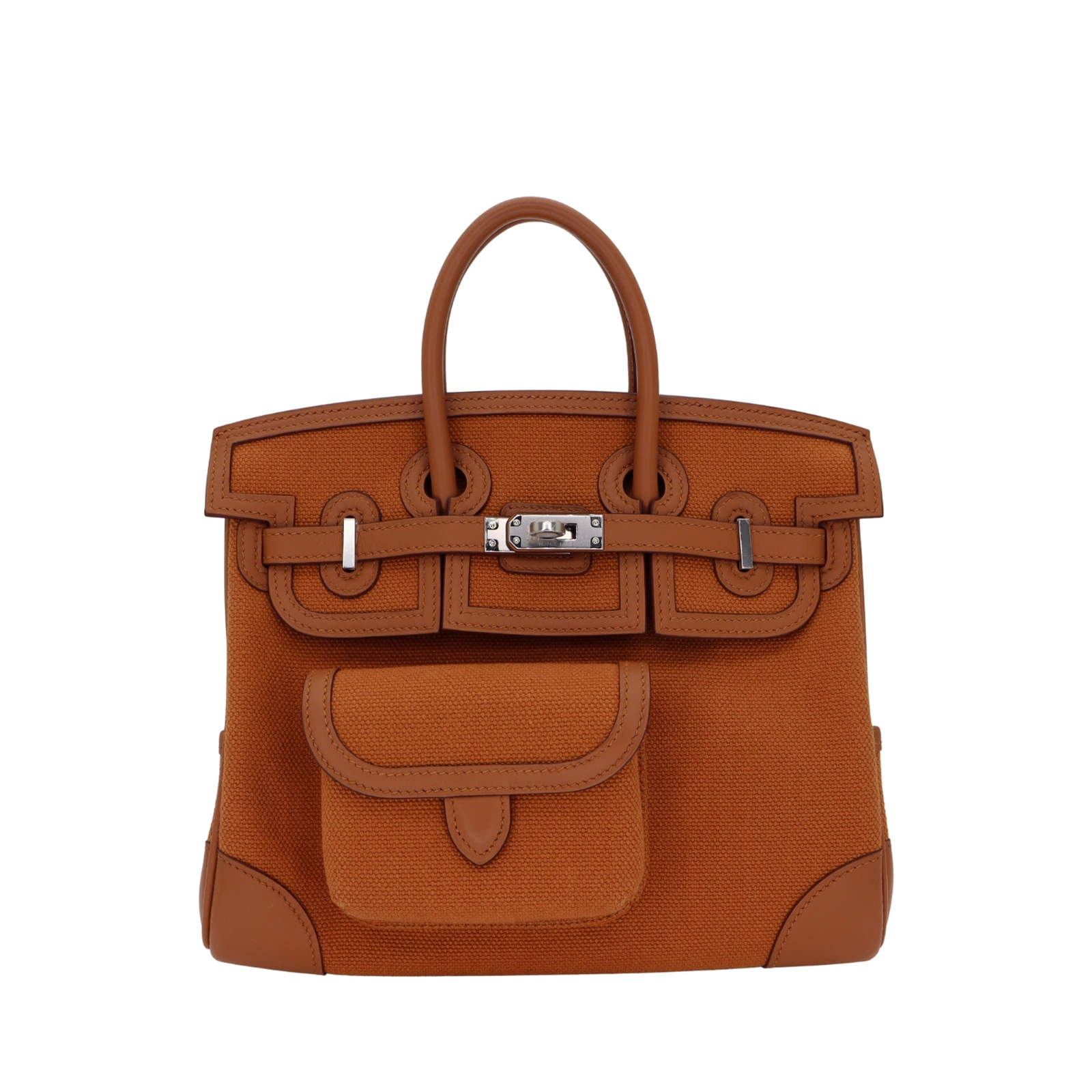 Birkin 25 Cargo Gold Toile H Palladium Hardware
