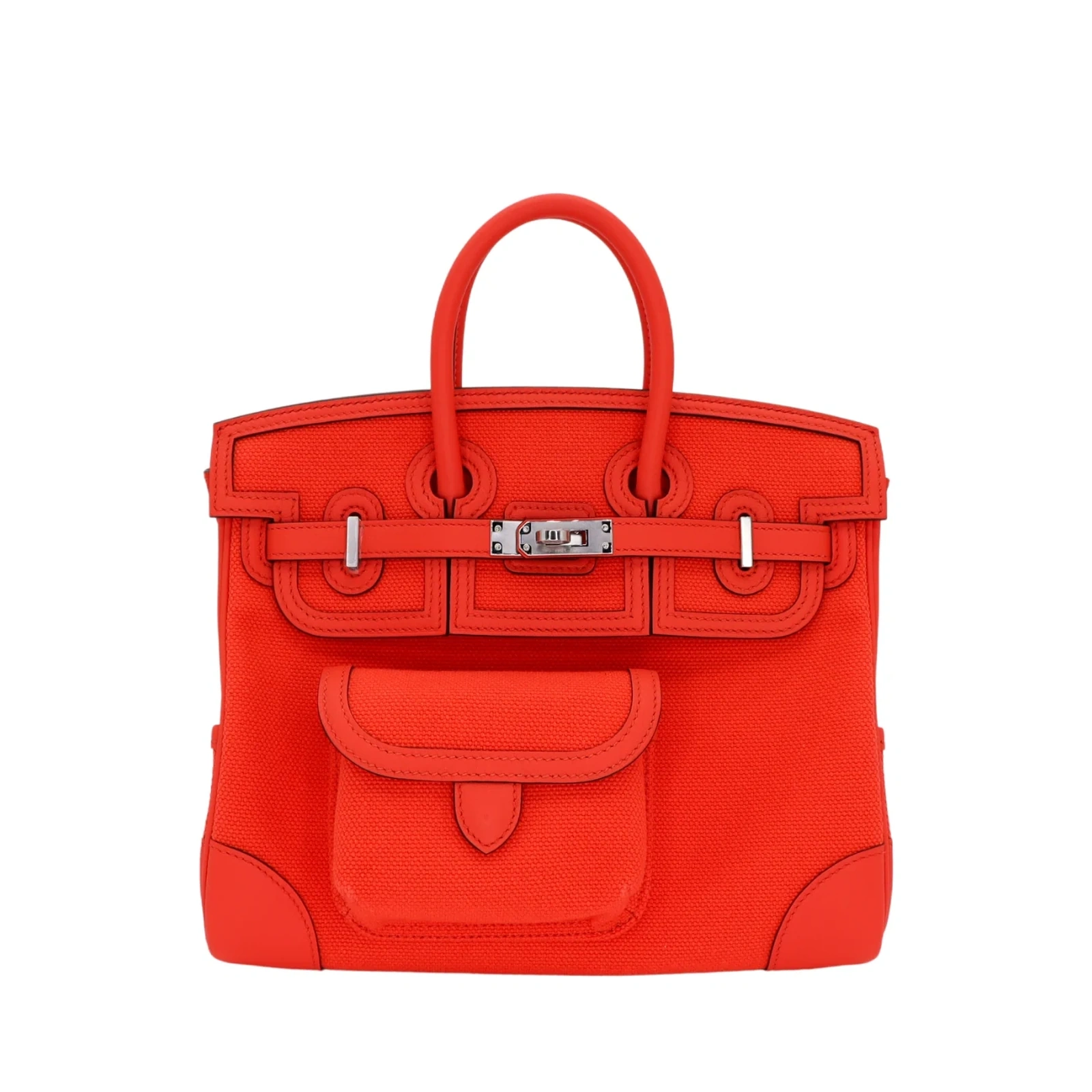 Birkin 25 Cargo Orange Field Toile H Swift Palladium Hardware