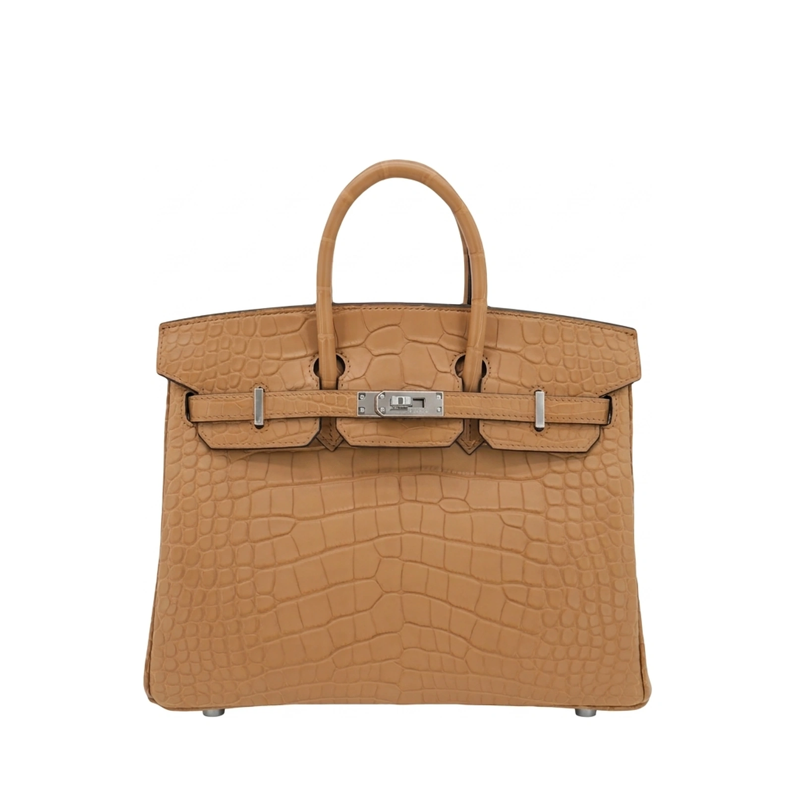Birkin 25 Chai Matte Alligator Palladium Hardware