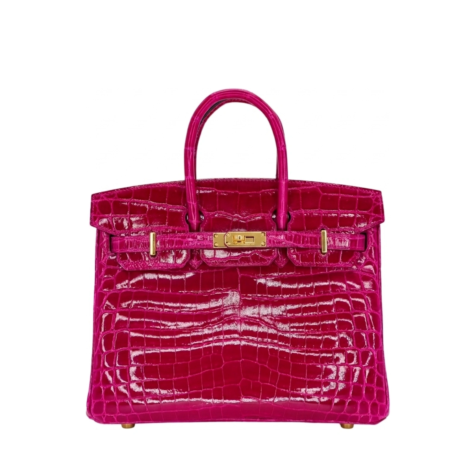 Birkin 25 Rose Schéhérazade Shiny Niloticus Crocodile Gold Hardware