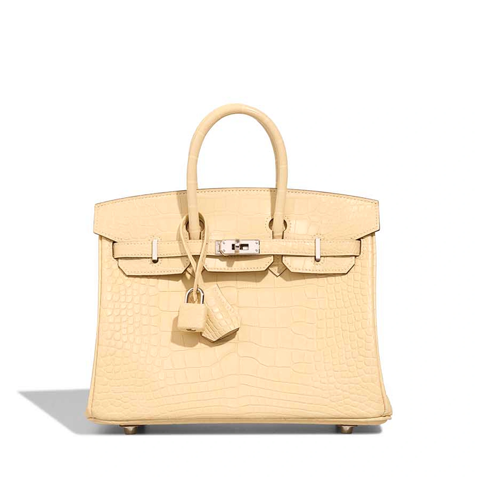 Birkin 25 Vanille Matte Alligator Palladium Hardware