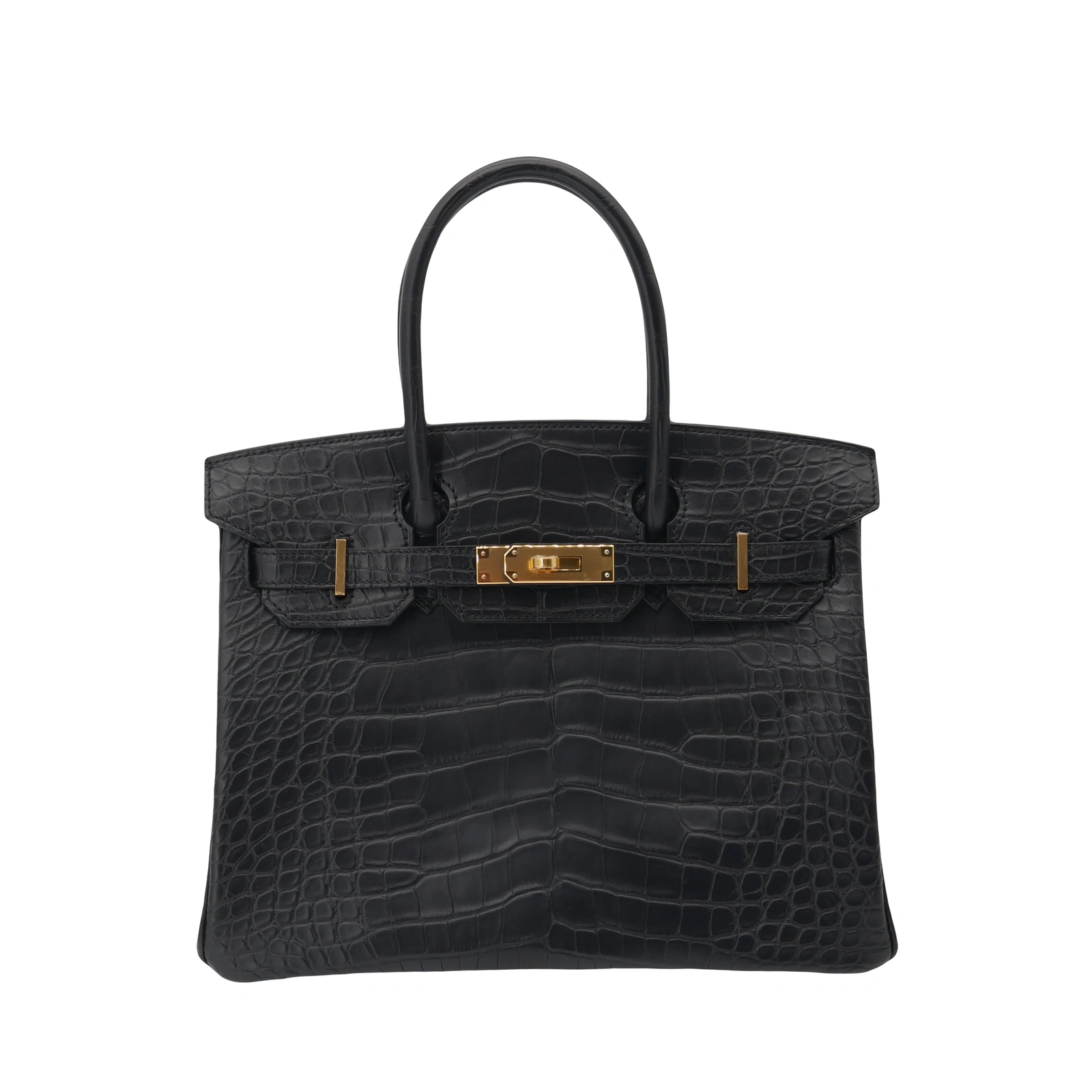 Birkin 30 Black Matte Alligator Gold Hardware