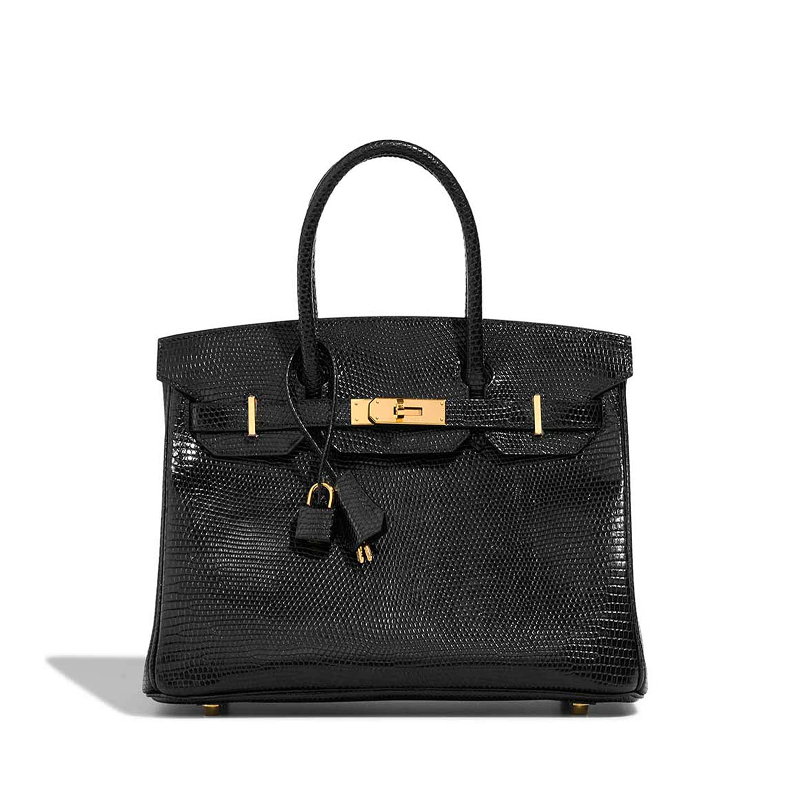 Birkin 30 Black Niloticus Lizard Gold Hardware