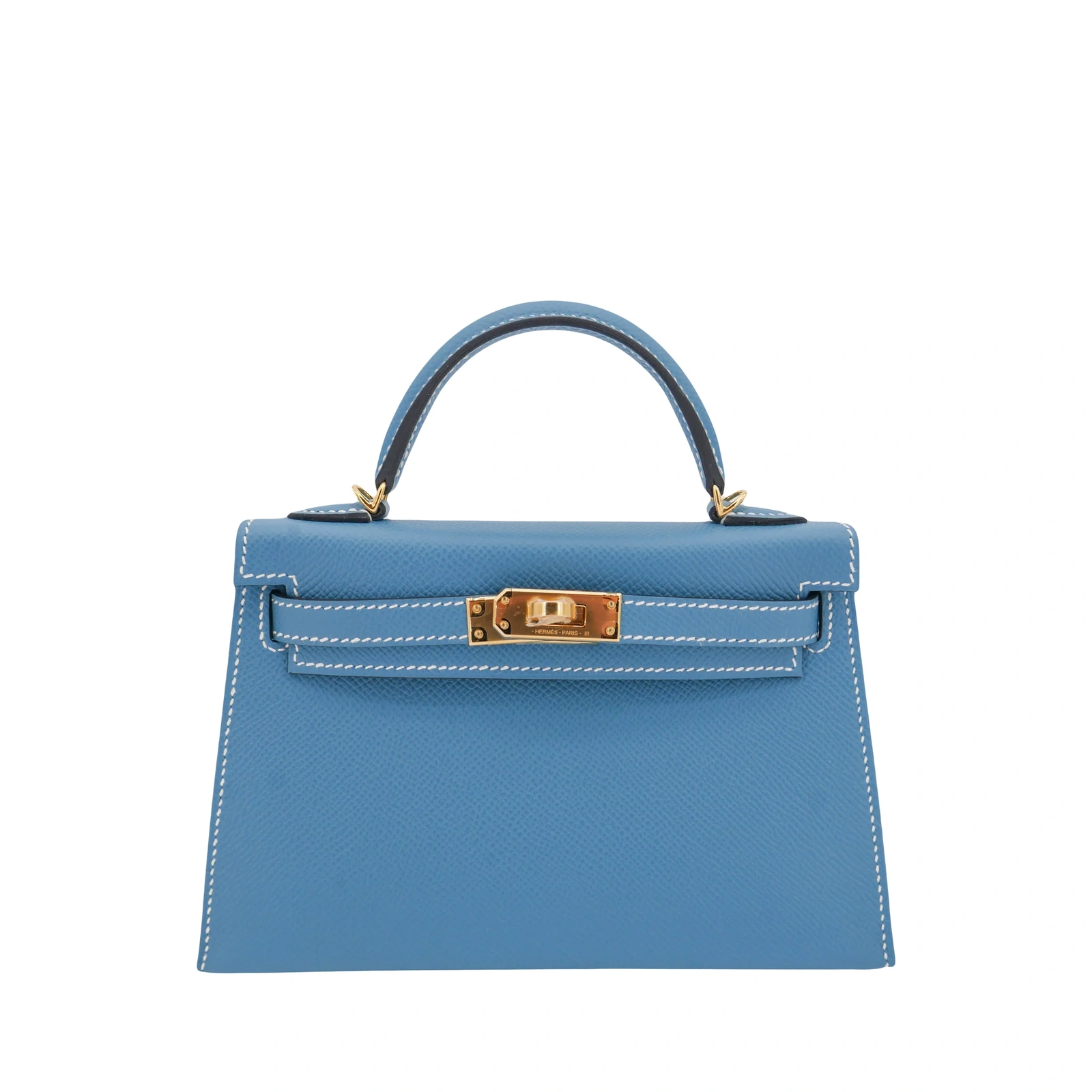 Kelly 20 Mini Bleu Jean Epsom Gold Hardware