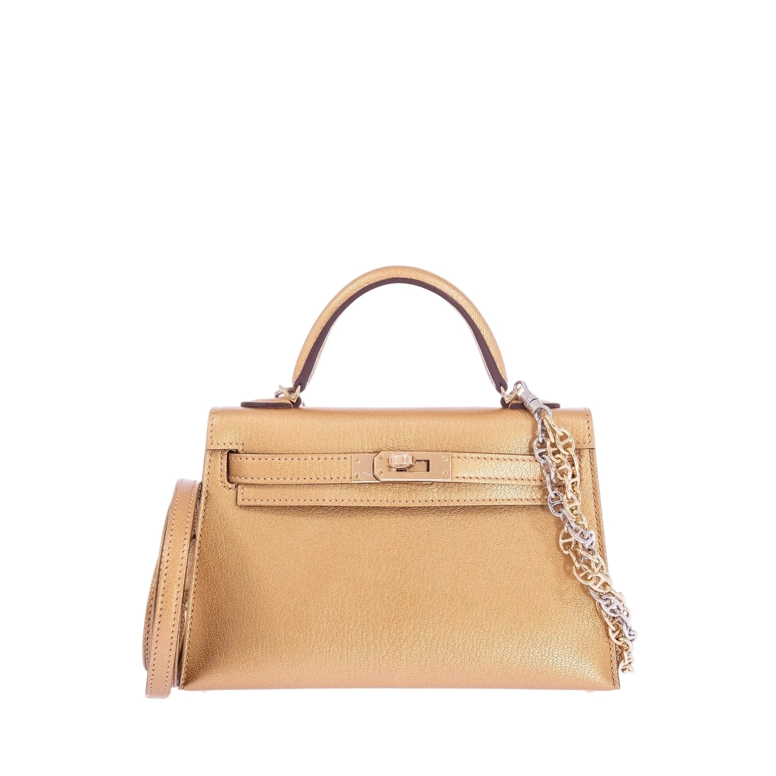 Kelly 20 Mini Doré Chèvre Chamkilight Gold Hardware