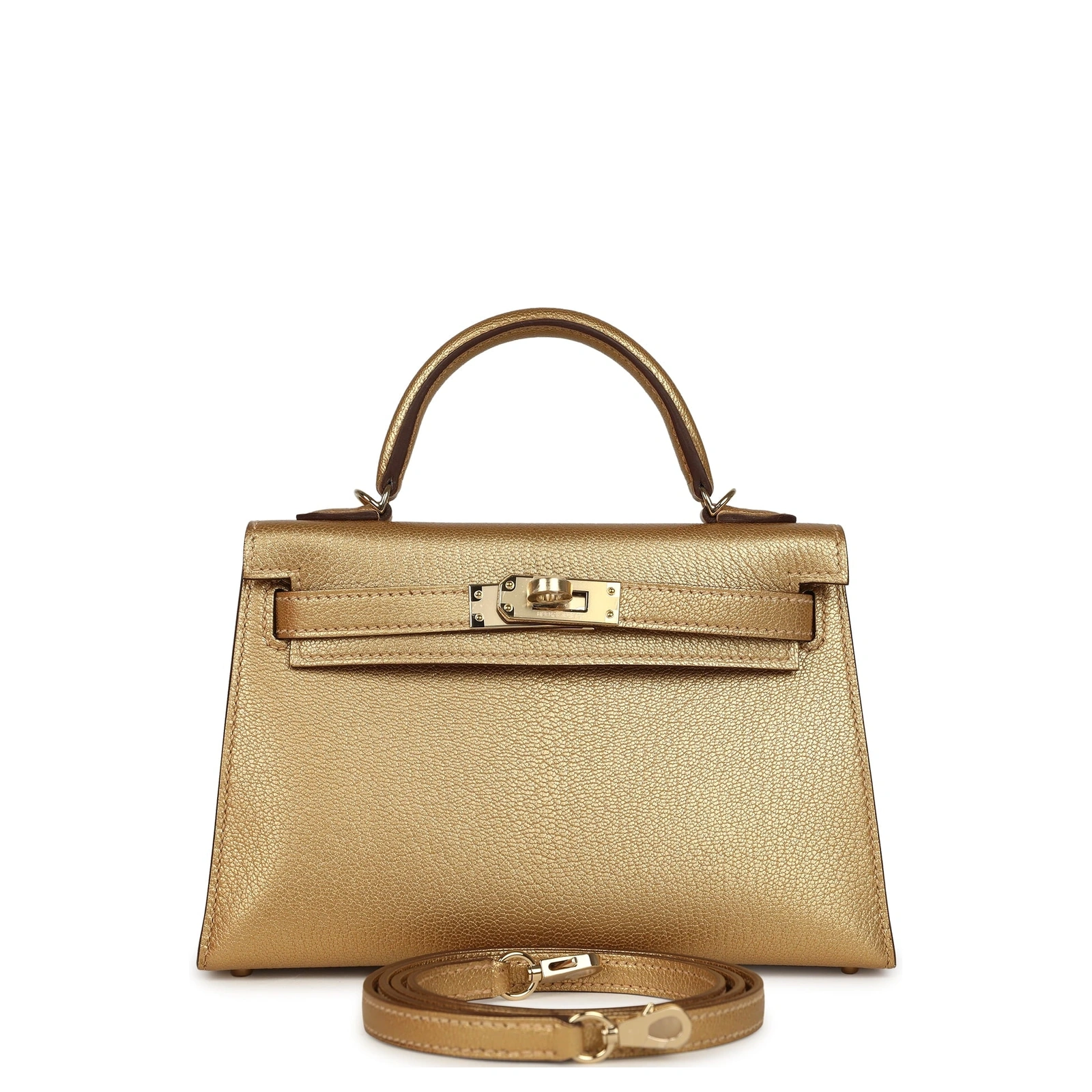 Kelly 20 Mini Doré Chèvre Chamkilight Permabrass Hardware