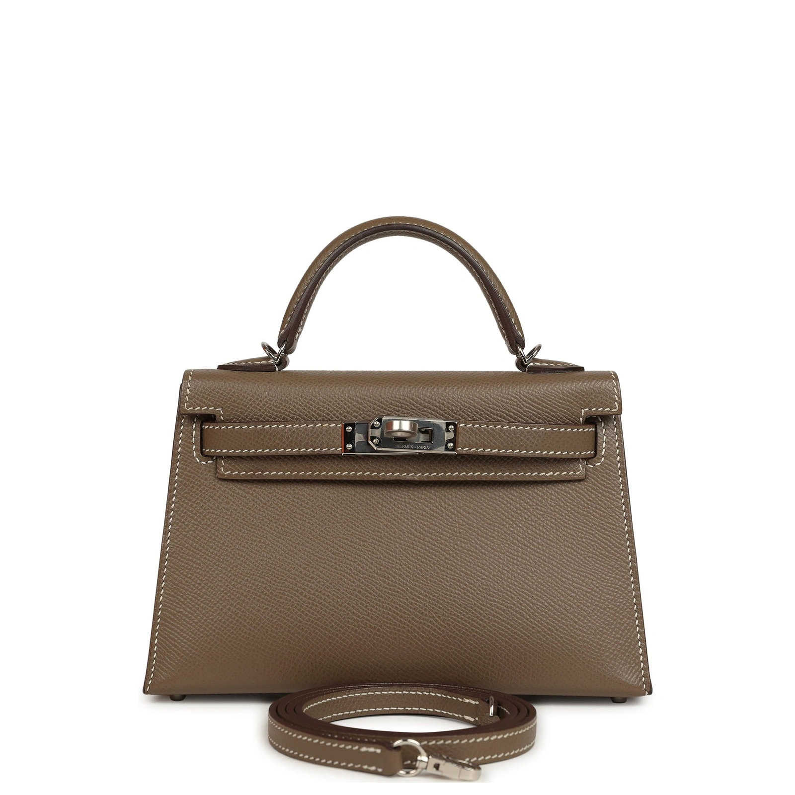Kelly 20 Mini Étoupe Epsom Palladium Hardware