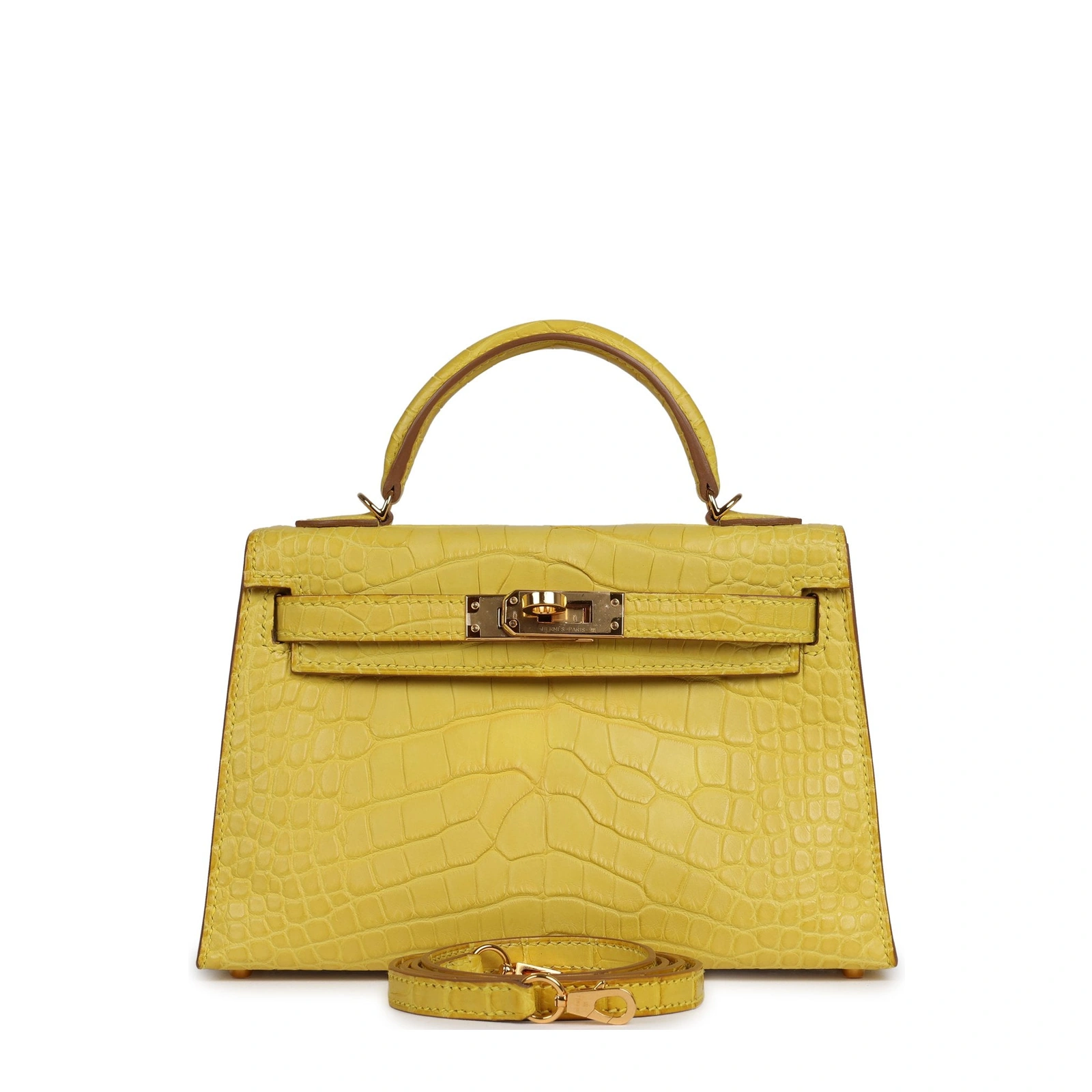 Kelly 20 Mini Mimosa Matte Alligator Gold Hardware