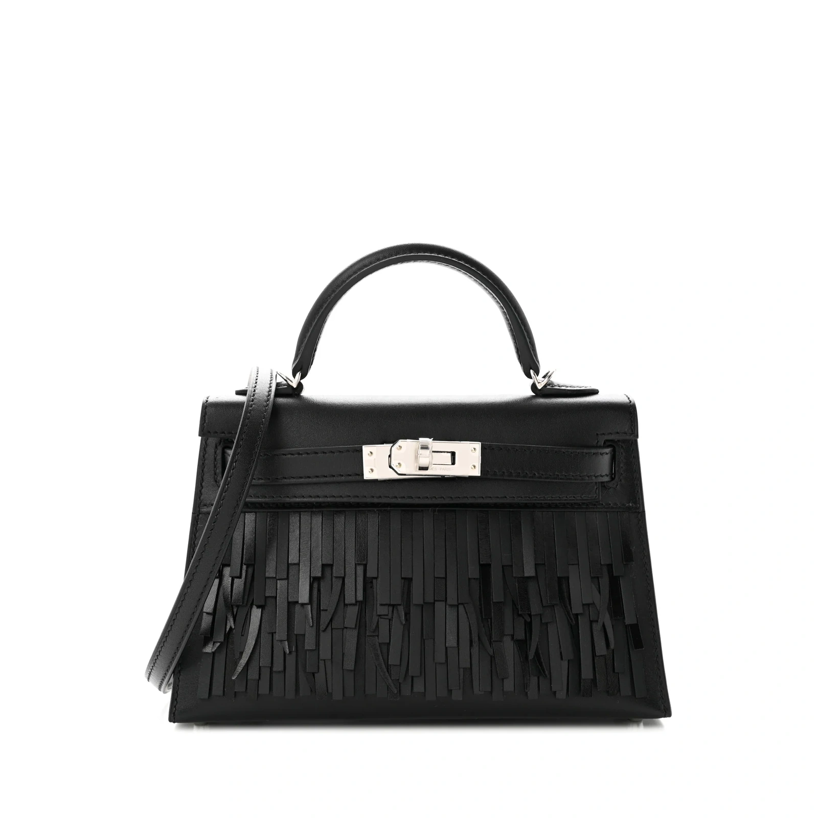 Kelly 20 Mini Pampilles Black Tadelakt Palladium Hardware