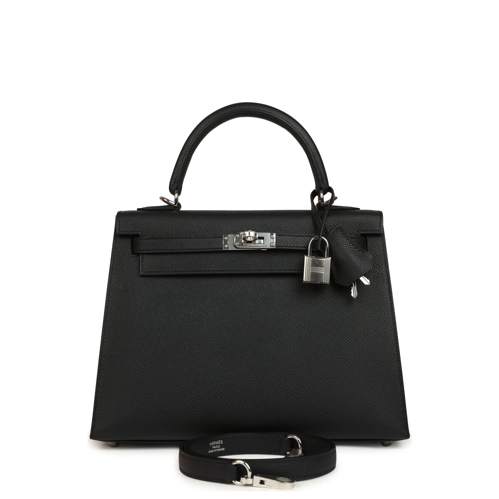 Kelly 25 Black Epsom Sellier Palladium Hardware
