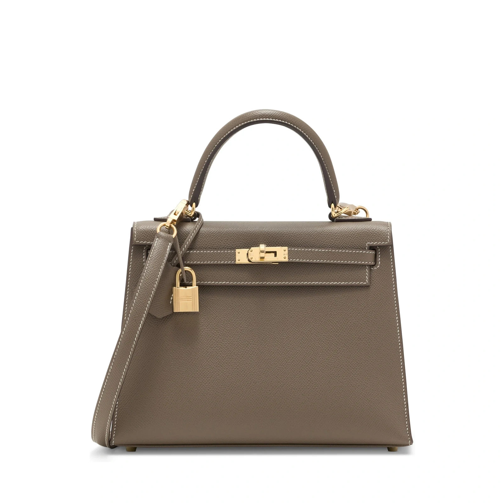 Kelly 25 Étoupe Epsom Gold Hardware