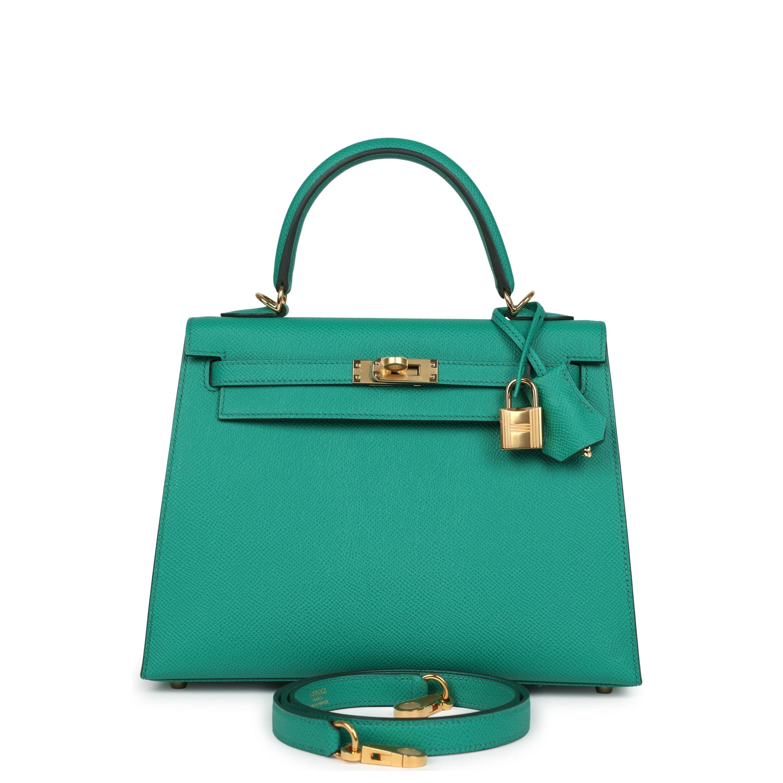 Kelly 25 Vert Jade Epsom Gold Hardware