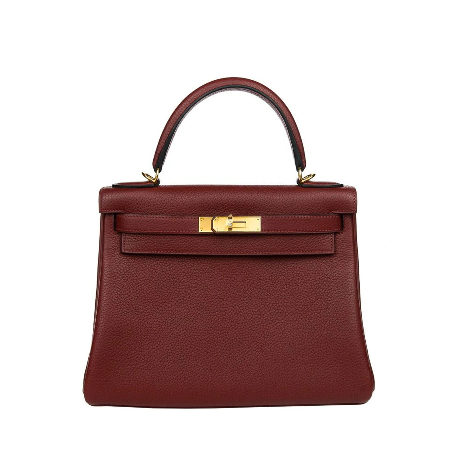 Kelly 28 Rouge H Taurillon Clémence Gold Hardware