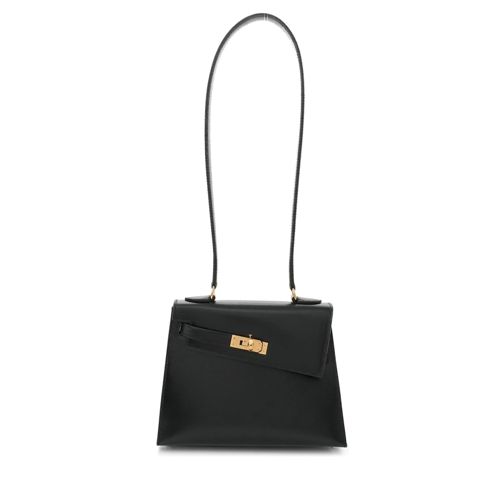 Kelly En Désordre Black Box Calf Gold Hardware
