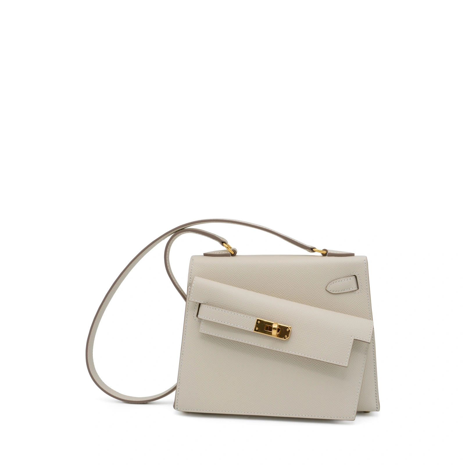 Kelly En Désordre Craie Epsom Gold Hardware