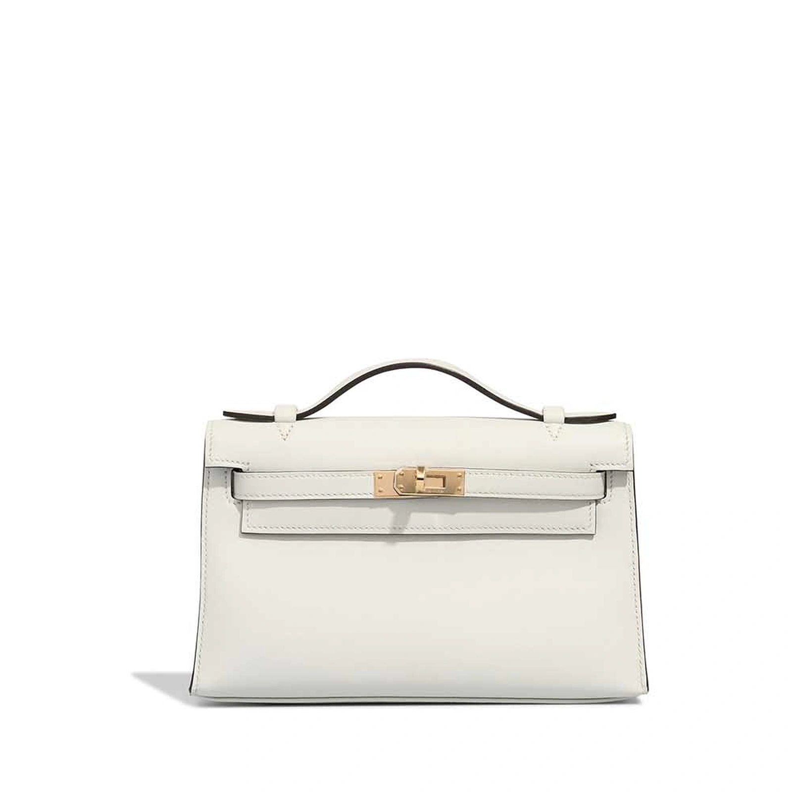 Kelly Pochette Gris Platine Swift Permabrass Hardware